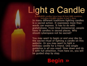 the process of lighting a candle in cyberspace was more