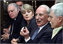 Sir Donald Sinden, Dame Diana Rigg, Ian Richardson and Sir Derek ...