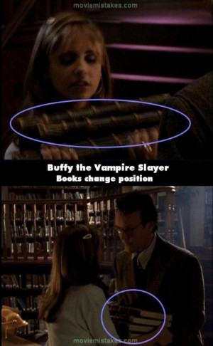 When Giles is talking to Buffy about the Hellmouth the books Buffy is ...
