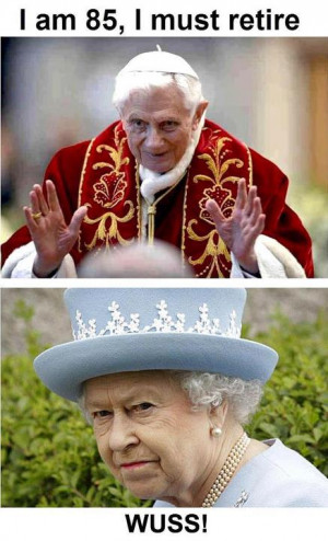 The Queen of England comments on Pope Benedict's retirement