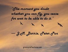 Barrie (Peter Pan) with a quote on fying! Photo: Orange Co, CA ...