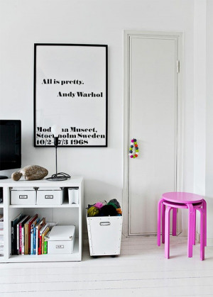 ... dash of neon color for the home ..and classic Andy Warhol quote poster