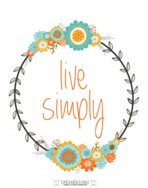 Live Simply Flower Quote Modern Art Print by LoconDesigns on Etsy