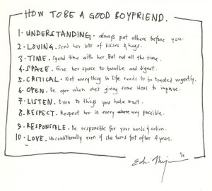 Learning How to be a Good Boyfriend