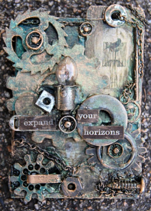 Expand your horizons Steampunk ATC