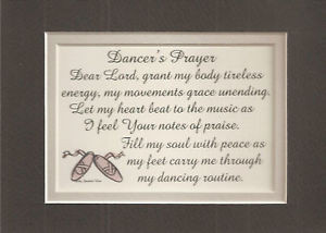 Details about DANCE DANCERs prayer music verses poems plaques sayings