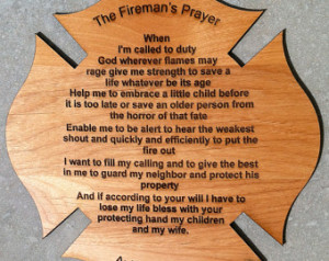 FireFighter Prayer on Maltese Cross 8 inch by 8 inch with Free ...