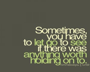 Love Quote : Sometimes you have to let go to see.