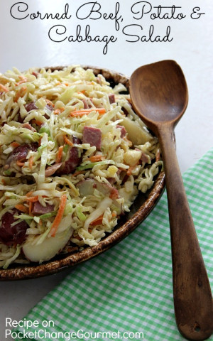 corned beef potato and cabbage salad recipe on pocketchangegourmet