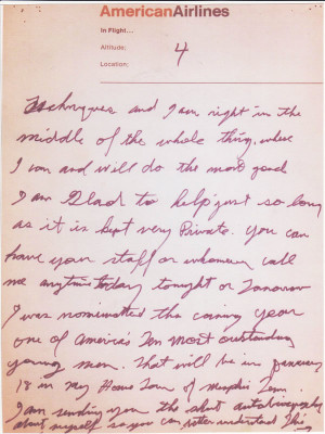 Elvis Presley Letter to Nixon About Being a Federal Agent
