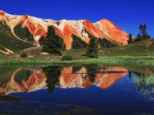 ... Mountain Reflected in Alpine Tarn in Gary Cooper Gulch Ouray Colorado