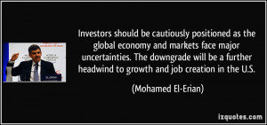 Investors should be cautiously positioned as the global economy and ...
