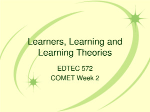 Learners, Learning and Learning Theories