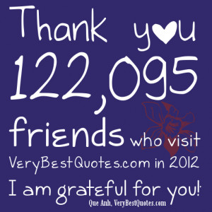Thank you 122,095 friends who visit VeryBestQuotes.com in 2012. I am ...