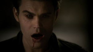 Stefan Salvatore in Vampire Diaries undergoing a change created by ...