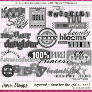 Cindy's Layered Titles: For the Girls - Set 1 by Cindy Schneider