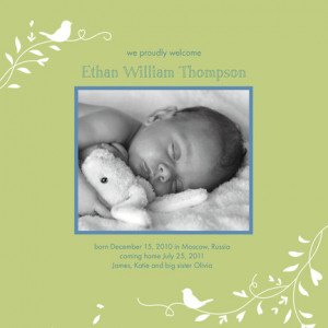 Green Bird Adoption - Tish & Tica - Photo Adoption Announcement