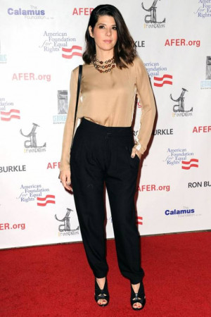 Marisa Tomei wears supports Artists for Peace and Justice