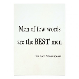 Shakespeare Quote Best Men of Few Words Quotes 5x7 Paper Invitation ...