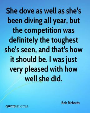 Bob Richards - She dove as well as she's been diving all year, but the ...
