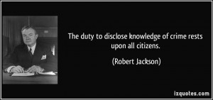 The duty to disclose knowledge of crime rests upon all citizens ...
