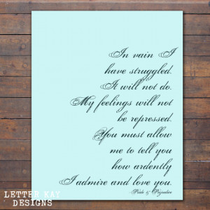 Printable Jane Austen Quote, Mr. Darcy Quote, Instant Download, Wall ...