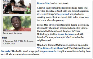 Bernie Mac Street: Section of 69th Street in Englewood named in late ...