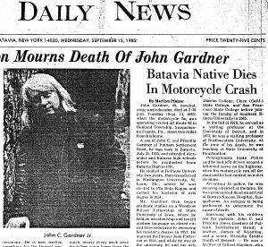 HIDDEN HISTORY: Author John Gardner dies in crash, 1982