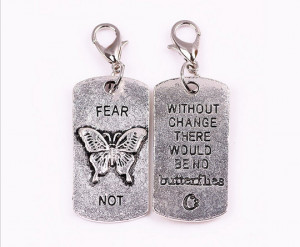 Fear Not Butterfly Quote Jewelry, Clip On Charms, Memory Lockets ...