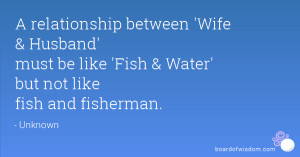 ... Husband' must be like 'Fish & Water' but not like fish and fisherman