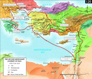 Apostle Paul Second Missionary Journey Map