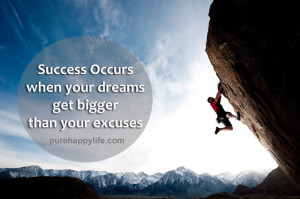 Success Quote: Success occurs when your dreams get…