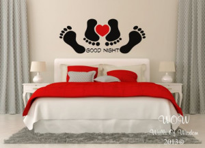 Funny Good Night Bedroom Sexy Adult Quote Wall Sticker / Wall Art Home ...
