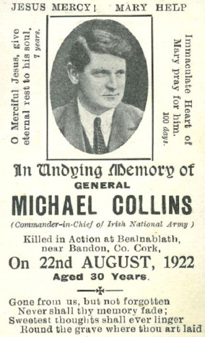 Michael Collins Memorial Card