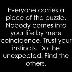 nobody comes into your life by mere coincidence More
