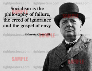 Winston Churchill Socialism Quote Poster