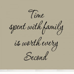 Time Spent with Family Is Worth Every Second Art Quote Vinyl Letters ...