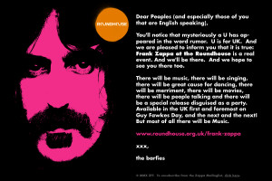 Zappa @ The Roundhouse , now with added Barfie Speak!