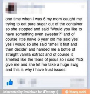 Vanilla extract = trust issues