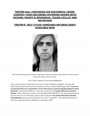 TREVOR HALL HITS THE ROAD WITH MICHAEL FRANTI _ SPEARHEAD by maclaren1