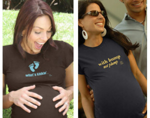 women in cute maternity t-shirts