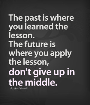 Inspirational Quotes- The past is where you learned the lesson