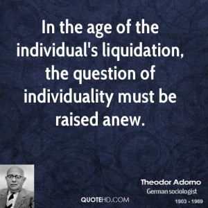 In the age of the individual's liquidation, the question of ...