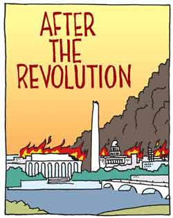 After the revolution, Washington burns