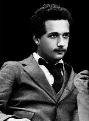 Young Albert Einstein. Dang, this is definitely NOT what I picture ...