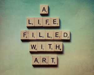 Inspirational quote scrabble print- teal.