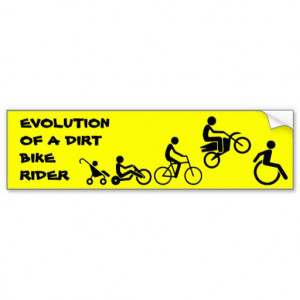 Evolution Of A Rider Dirt Bike Motocross Bumper St Car Bumper Sticker