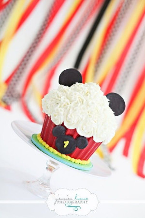 mickey mouse smash cake ideas | Mickey Mouse Giant Cupcake Smash Cake ...