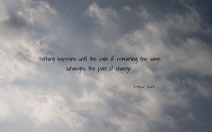 Nothing happens until the pain... quote wallpaper
