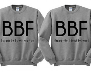 Grey Crewneck Blonde Best Friend Brunette Best Friend Sweatshirt ...